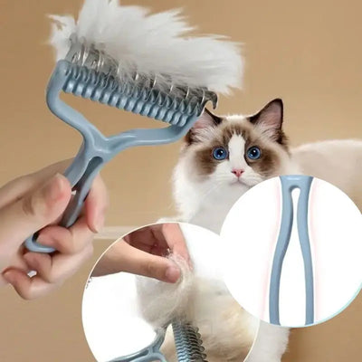 Cat/Dog Brush and Fur Knot Cutter - Pet Hair Removal Comb