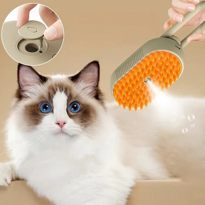 Pet Steam Brush Cat Dog Cleaning Steamy Spray Massage