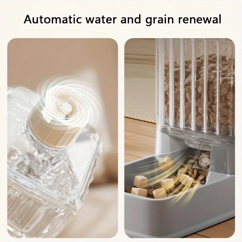 Transparent vertical stripe pet feeder, cat and dog feeder