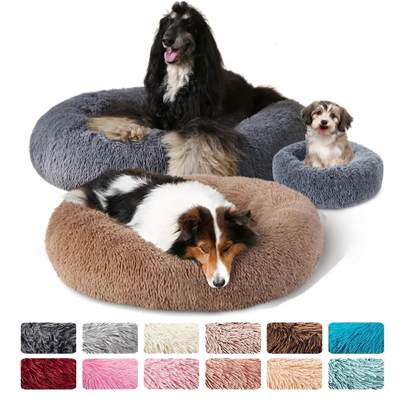 Round Cat Beds House Soft Long Plush Best Pet Dog Bed