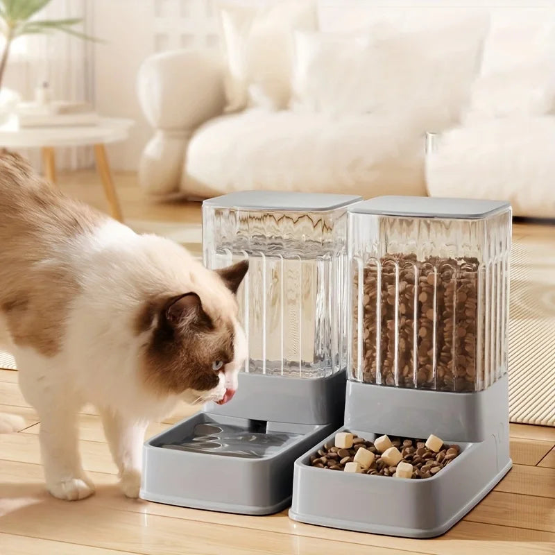 Transparent vertical stripe pet feeder, cat and dog feeder