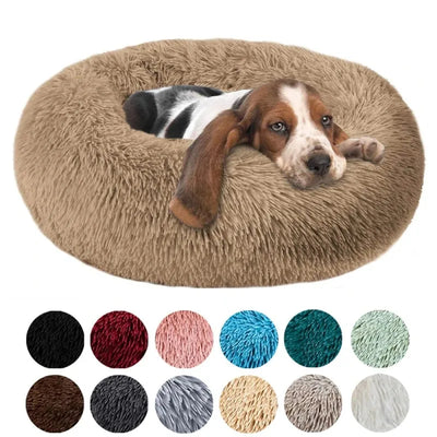 Round Cat Beds House Soft Long Plush Best Pet Dog Bed