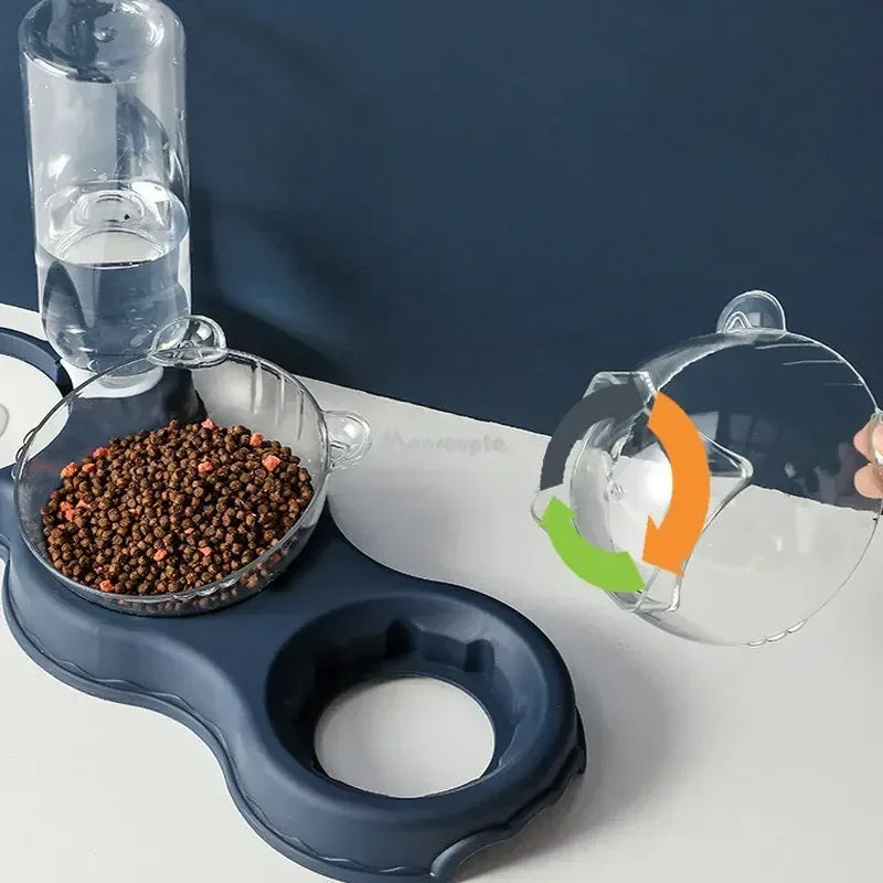 Pet Cat Bowl Automatic Feeder 3-in-1 Dog Cat Food Bowl