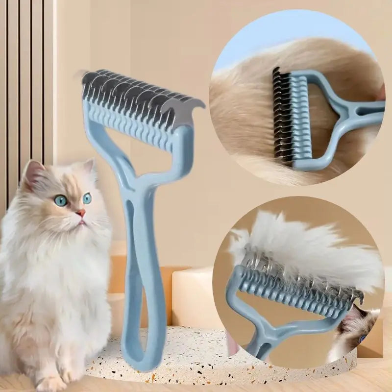 Cat/Dog Brush and Fur Knot Cutter - Pet Hair Removal Comb