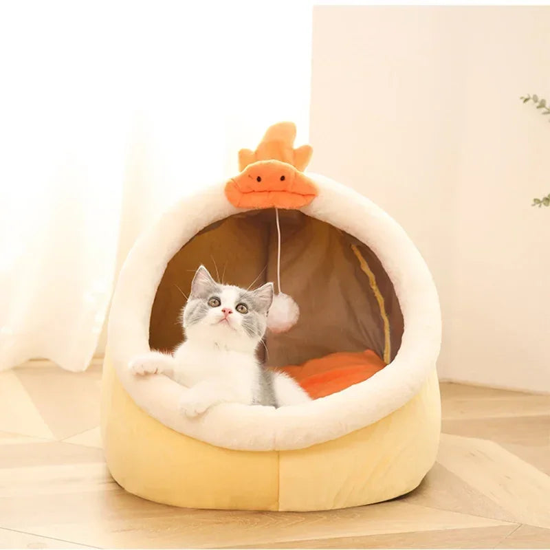 Cat Pad Bed Sweet Soft Warm Pet Basket Cozy Kitten Lounger